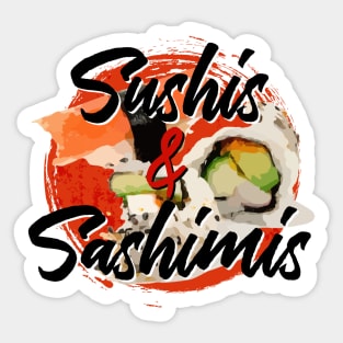 Letterkenny Sushis and Sashimis in black Sticker